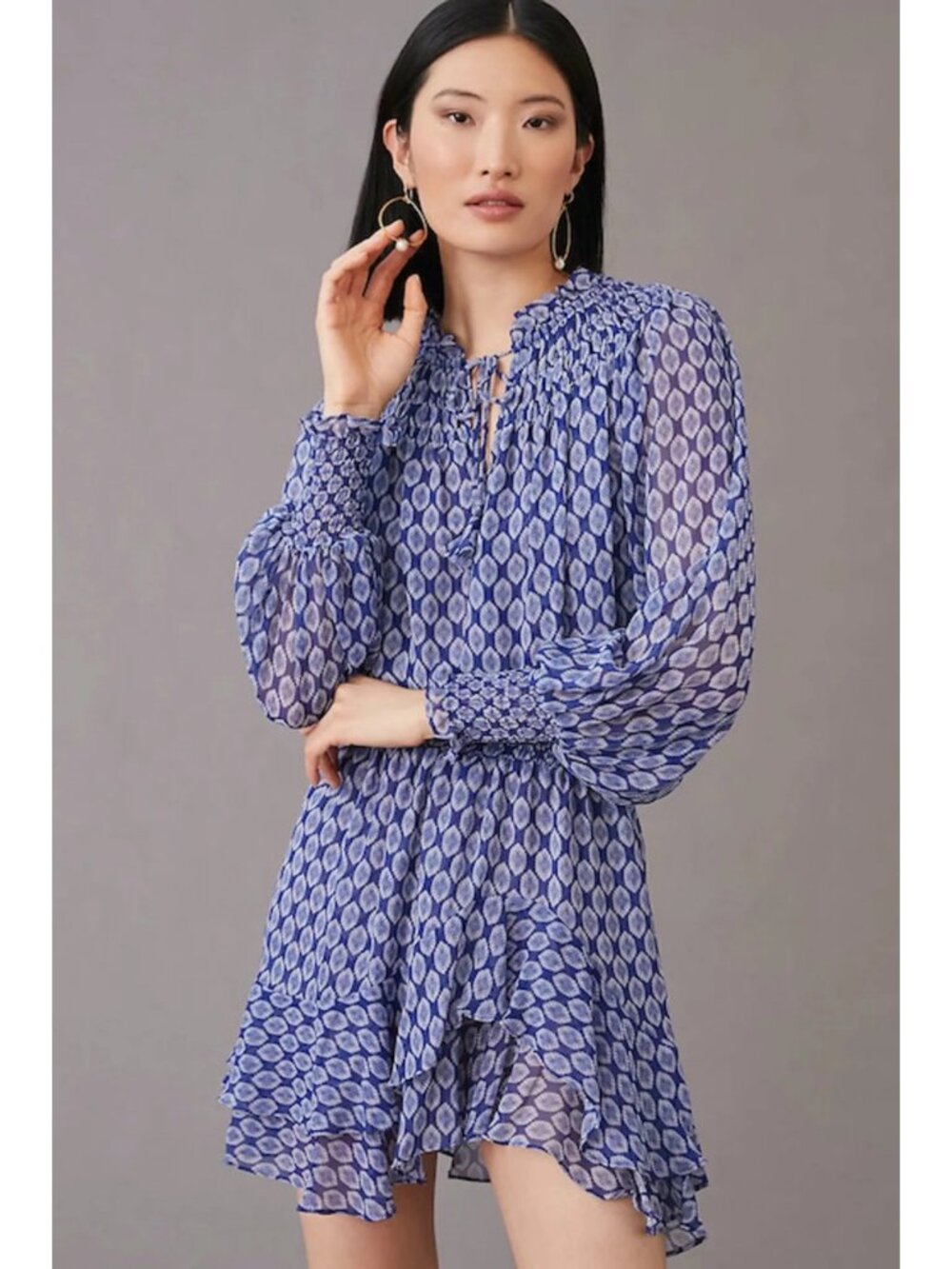 MISA Los Angeles Almaha Mini Dress in Majorelle Lapis Tile